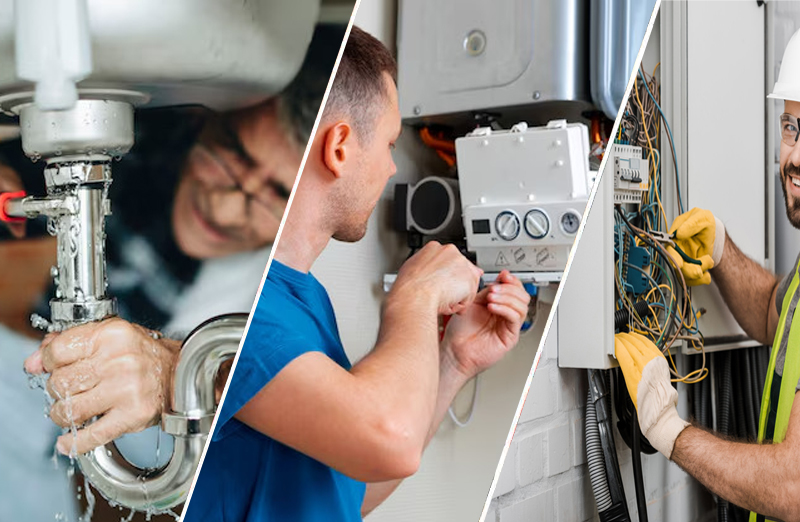 Électricien ETS Richard intervenant sur un tableau électrique